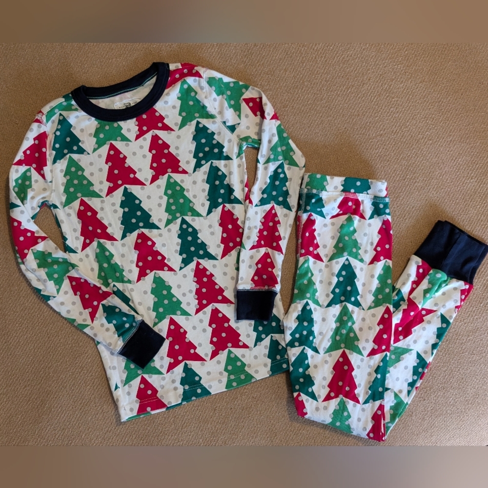 Crewcuts J Crew Kids Unisex Christmas Trees Holiday Cotton Pajamas Set